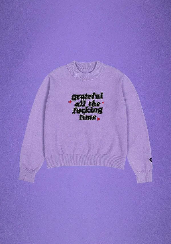 grateful all the fucking time knit sweater - Olivia Rodrigo