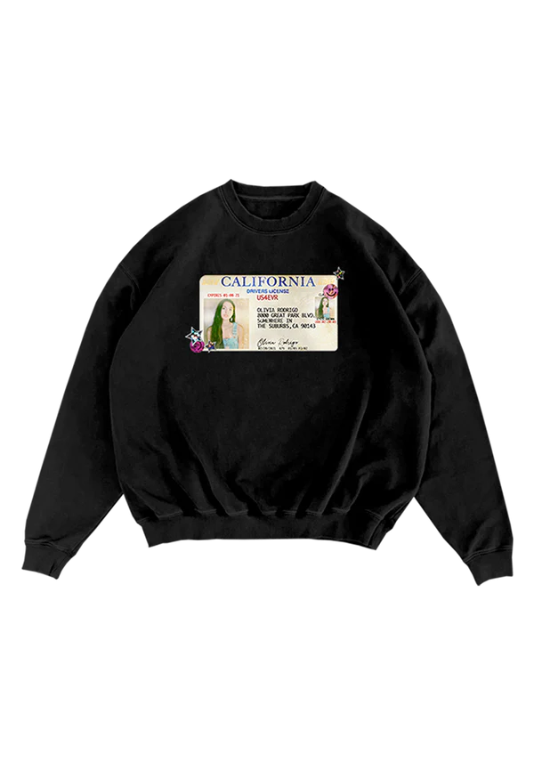 drivers license 5 year anniversary crewneck - Olivia Rodrigo