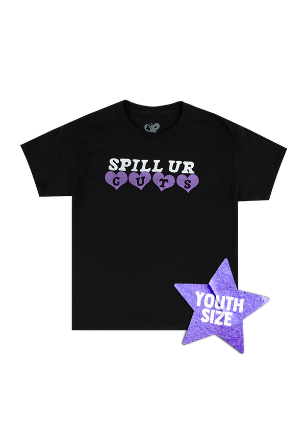 Olivia Rodrigo - youth spill ur GUTS t-shirt in black