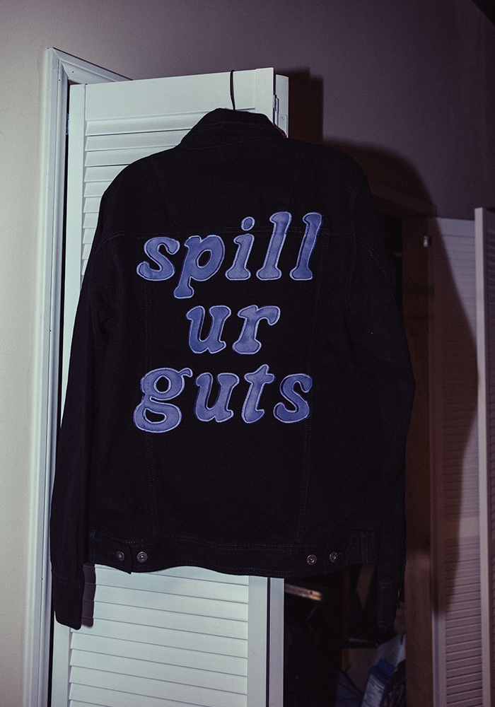 Olivia Rodrigo - spill ur guts black denim jacket