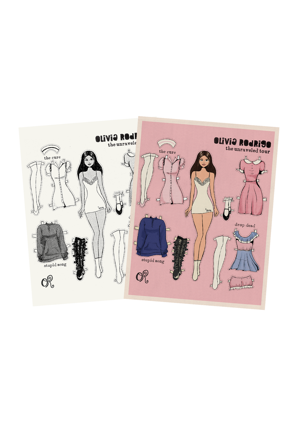 Olivia Rodrigo - the unraveled tour paper dolls
