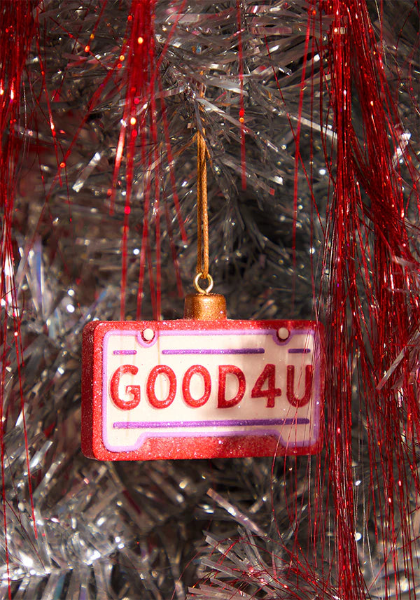 Olivia Rodrigo - 'good 4 u' license plate ornament