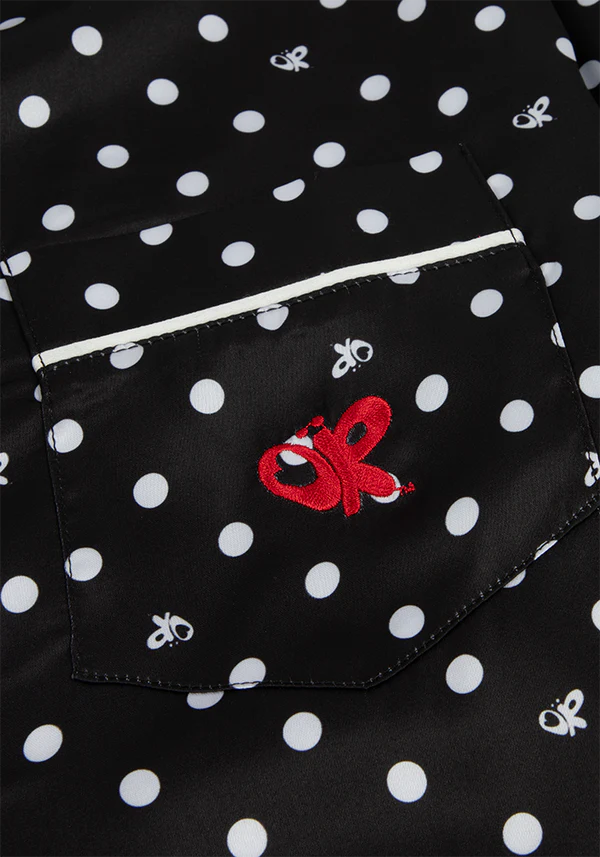 Olivia Rodrigo - black polka dot OR pajama + sleepmask set