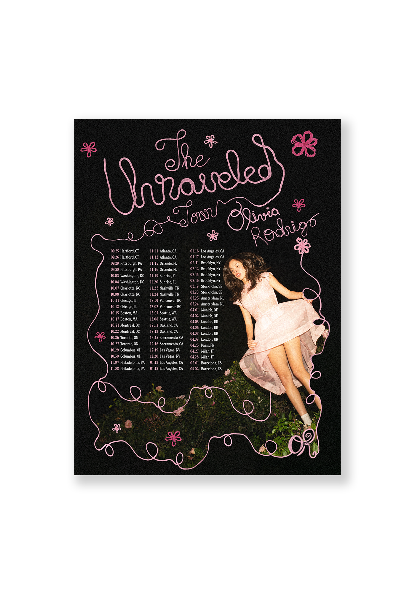 Olivia Rodrigo - the unraveled tour poster