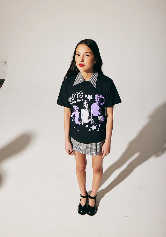 Olivia Rodrigo - GUTS world tour lollypop dateback t-shirt in black