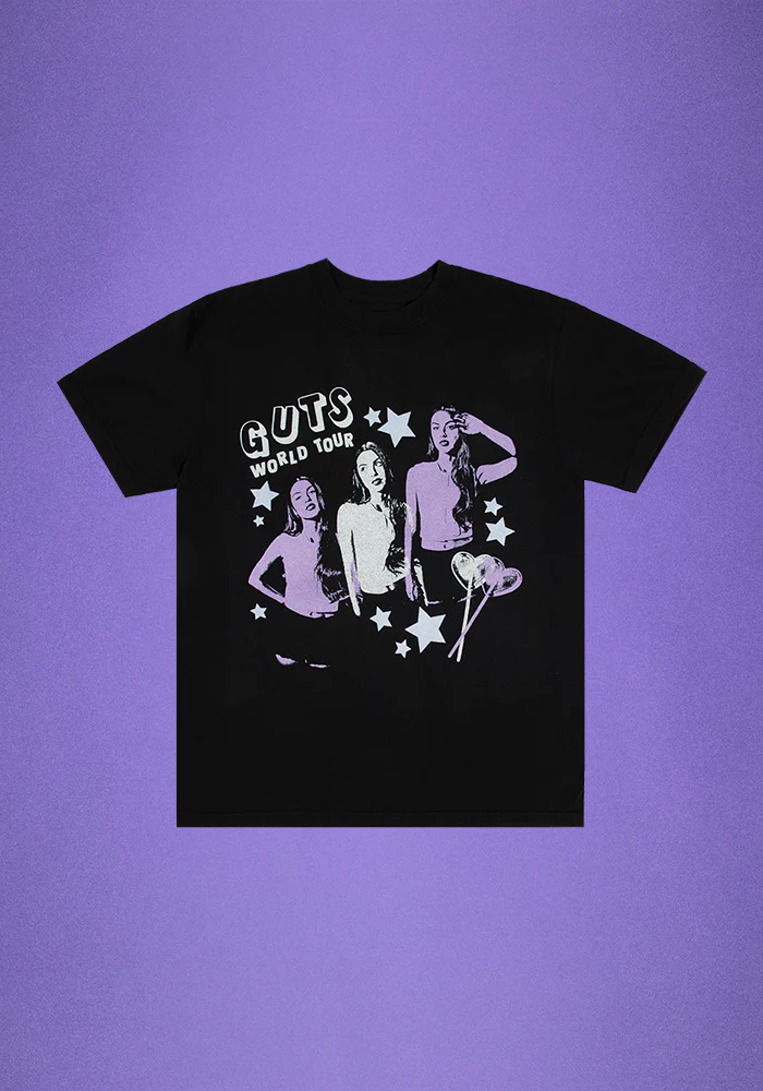 Olivia Rodrigo - GUTS world tour lollypop dateback t-shirt in black