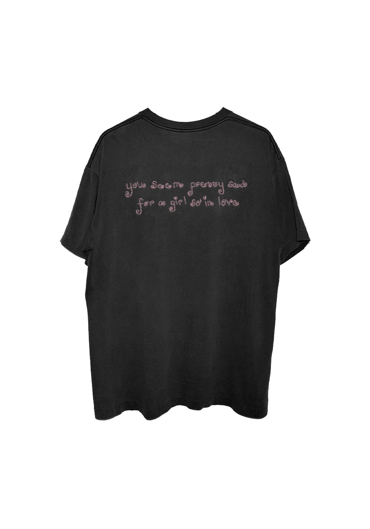 Olivia Rodrigo - swing embroidered oversized black t-shirt