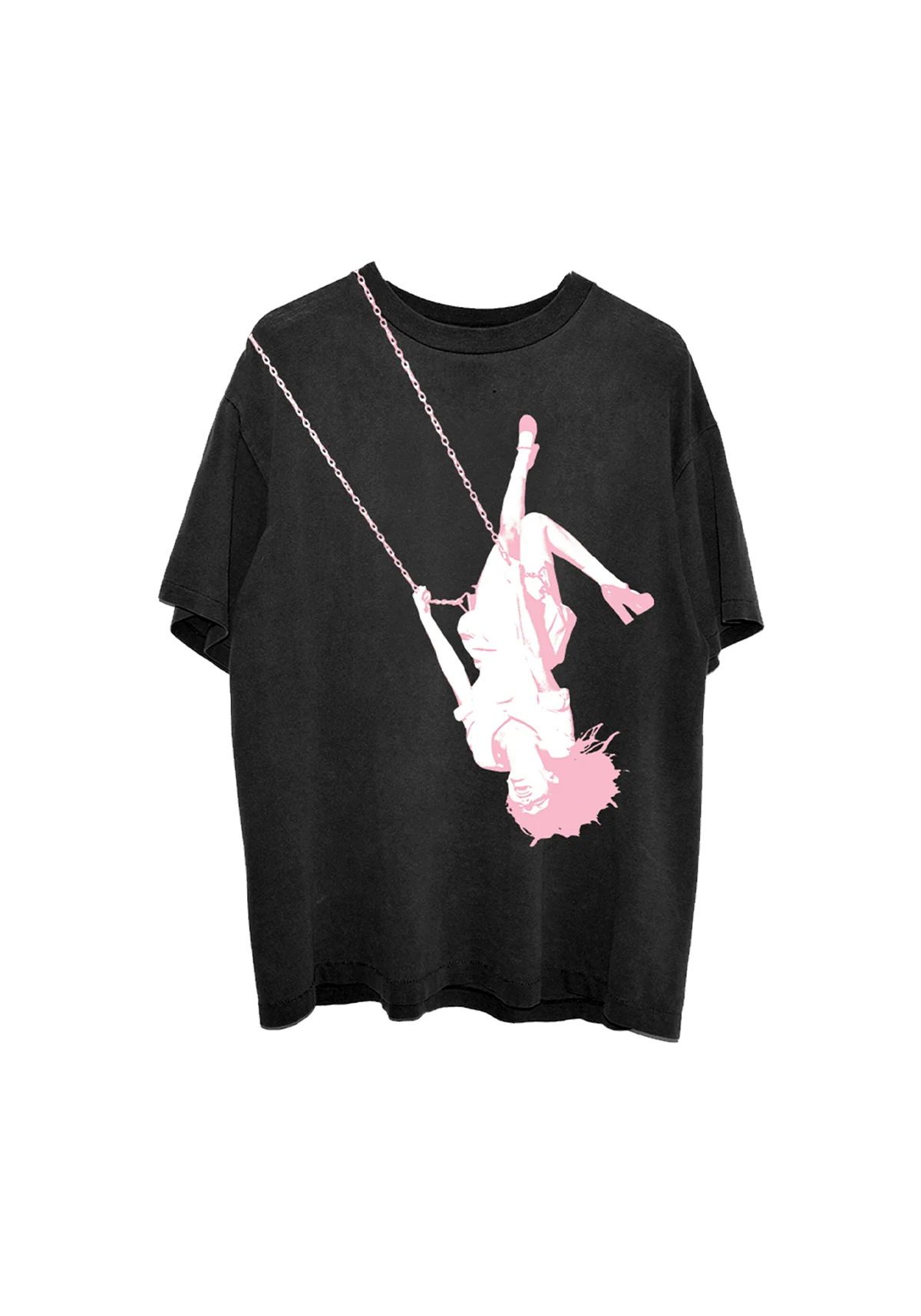 Olivia Rodrigo - swing embroidered oversized black t-shirt