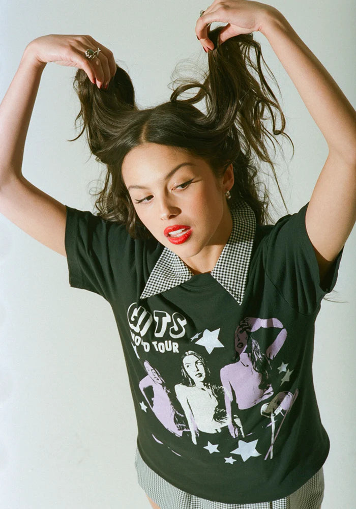 Olivia Rodrigo - GUTS world tour lollypop dateback t-shirt in black