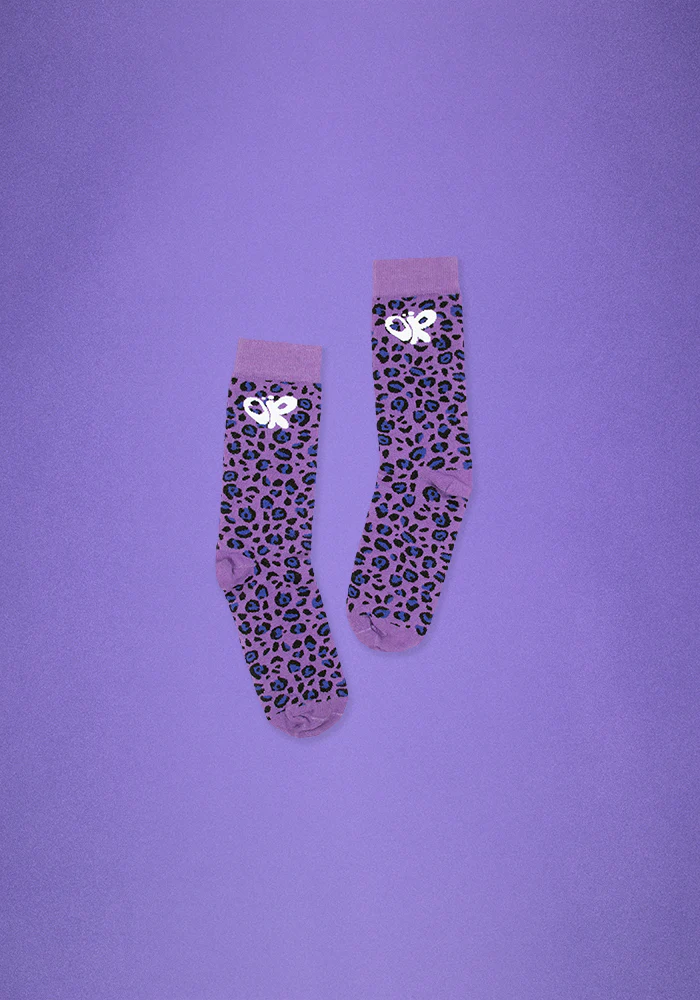 Olivia Rodrigo - purple leopard socks
