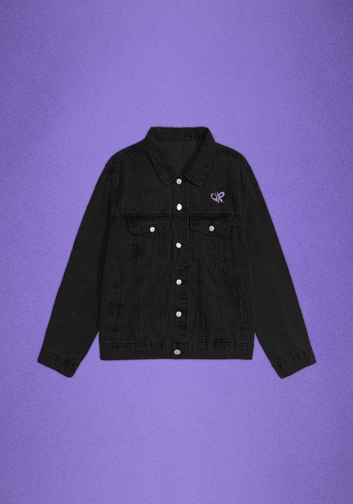 Lil black jean jacket sales got vlone on it