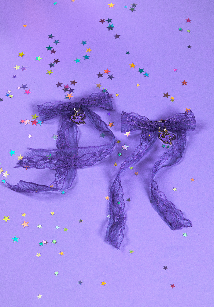 Olivia Rodrigo - purple lacy bow set
