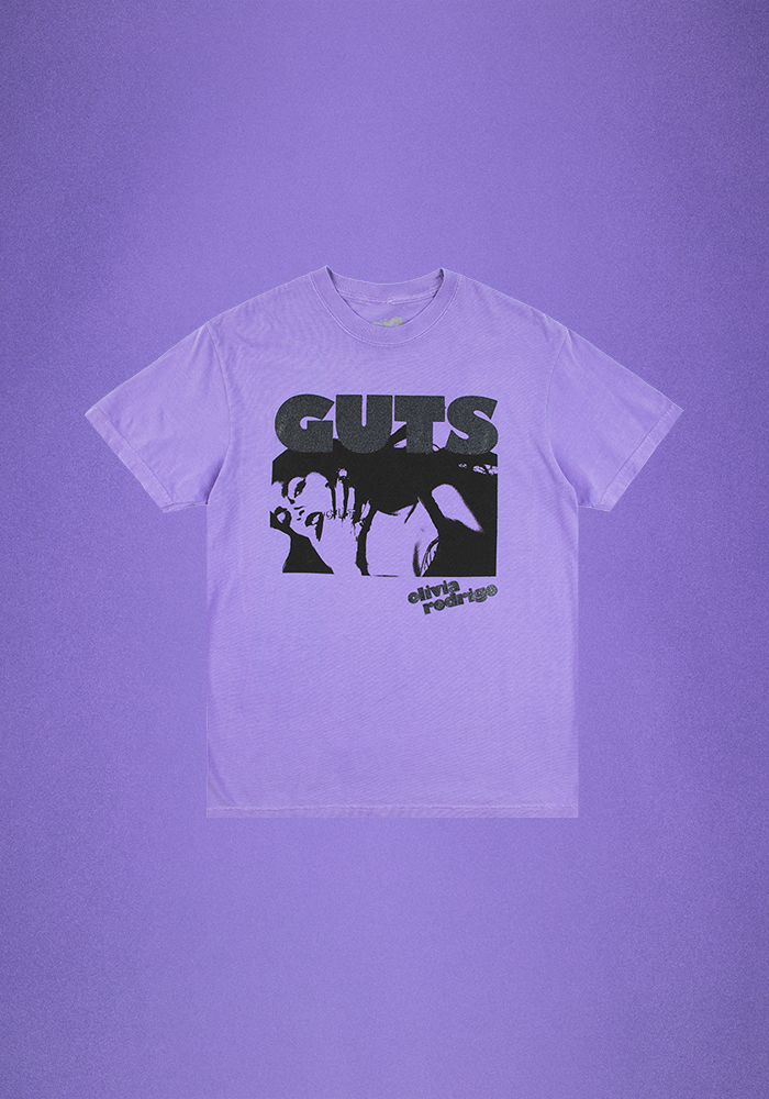 Olivia Rodrigo - purple glittering GUTS t-shirt